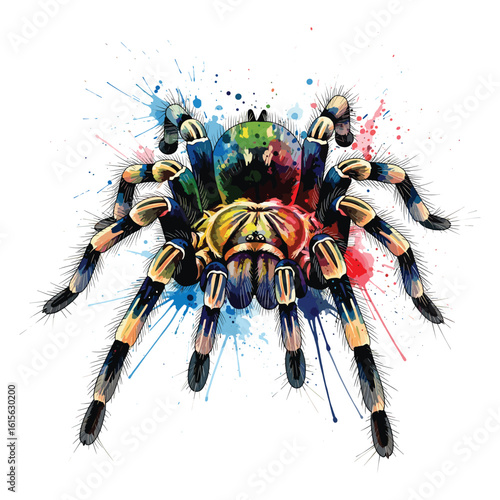 Colorful Tarantula Watercolor Sublimation