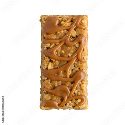 Isolated Caramel Bar Dessert Photo on Transparent Background