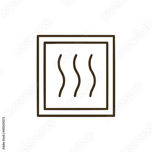 Foggy Window. Square window pane with 3 wavy condensation lines. Indoor weather effect