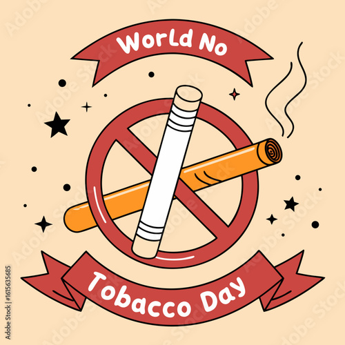 World no tobacco day awareness campaign illustration for health and wellness promotion and education
