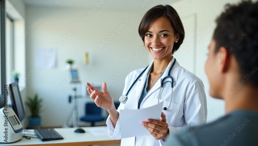 custom made wallpaper toronto digitalA female doctor explains medical information to a patient.