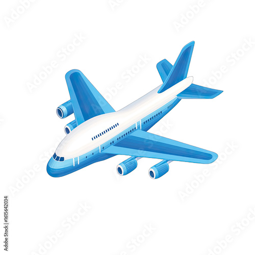 Blue airplane graphic