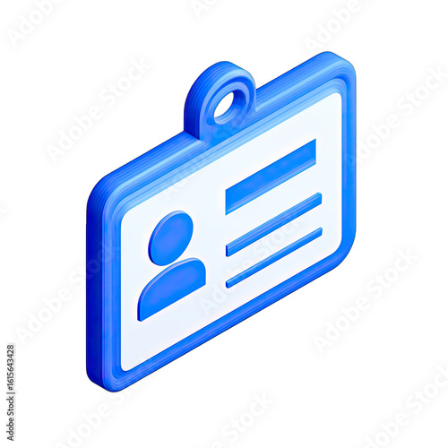 3D isometric blue ID badge