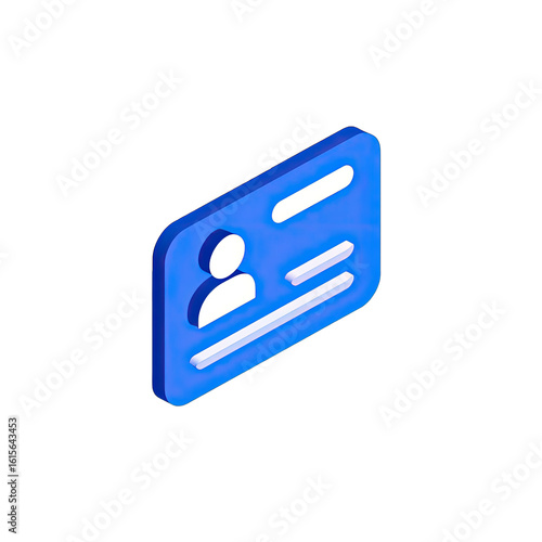 Blue isometric ID card graphic