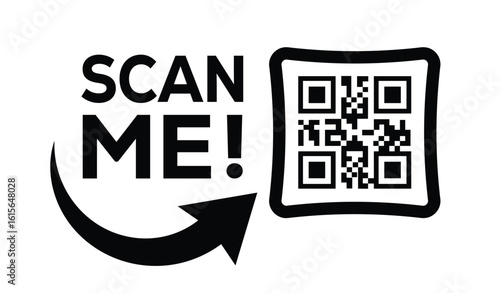 Scan QR code icon. Digital scanning qr code. QR code scan for smartphone. Scan Here text on top of the qr code