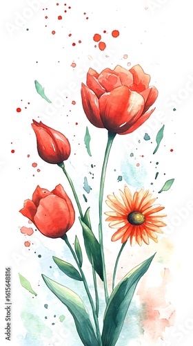 abstract watercolor flower background