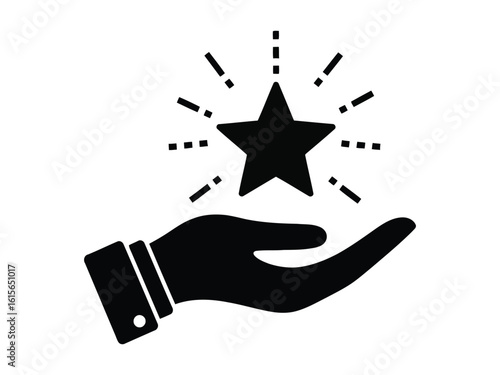 Achieve success with dedication symbolized by a star held gently in hand