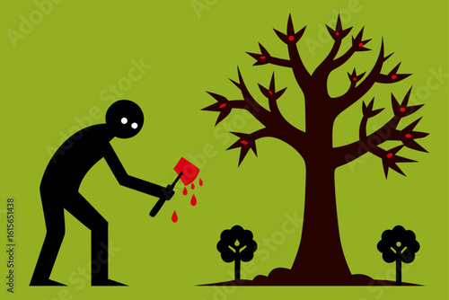 survivor carving symbols trees ward off
