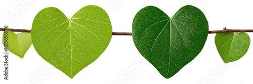 Two heart-shaped leaves on a stem