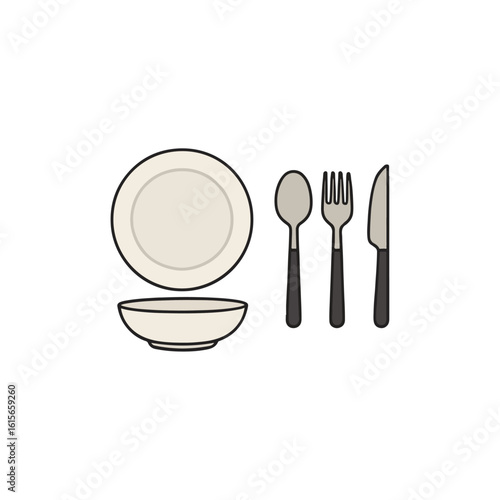 plate with cutlery