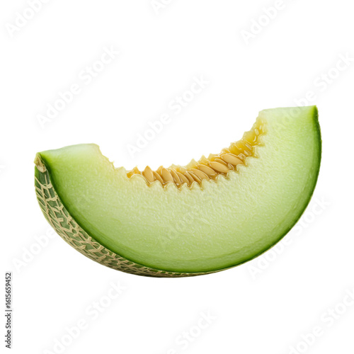 Isolated Photo of a Slice of Green Melon with Transparent Background