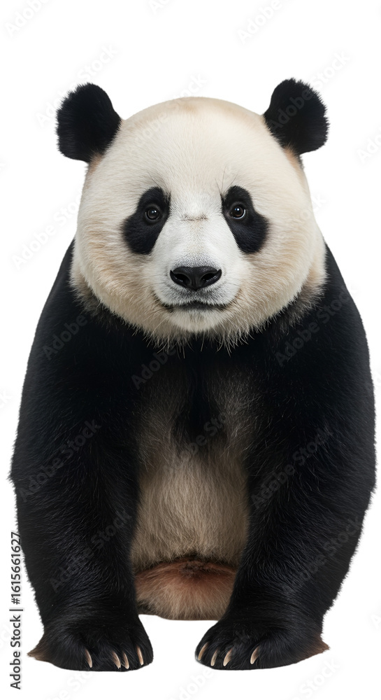 Fototapeta premium Isolated Panda Illustration on Transparent Background Black and White Fur
