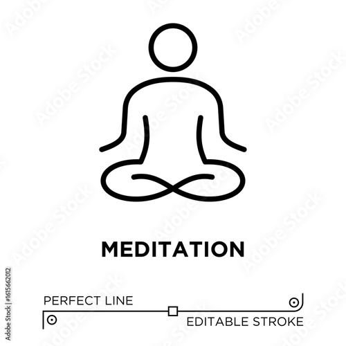 Vector line icon related to meditation and relax. Perfect Line. Editable Stroke.