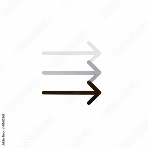 Data Transfer. Stacked right arrows (3 total) with decreasing opacity upwards