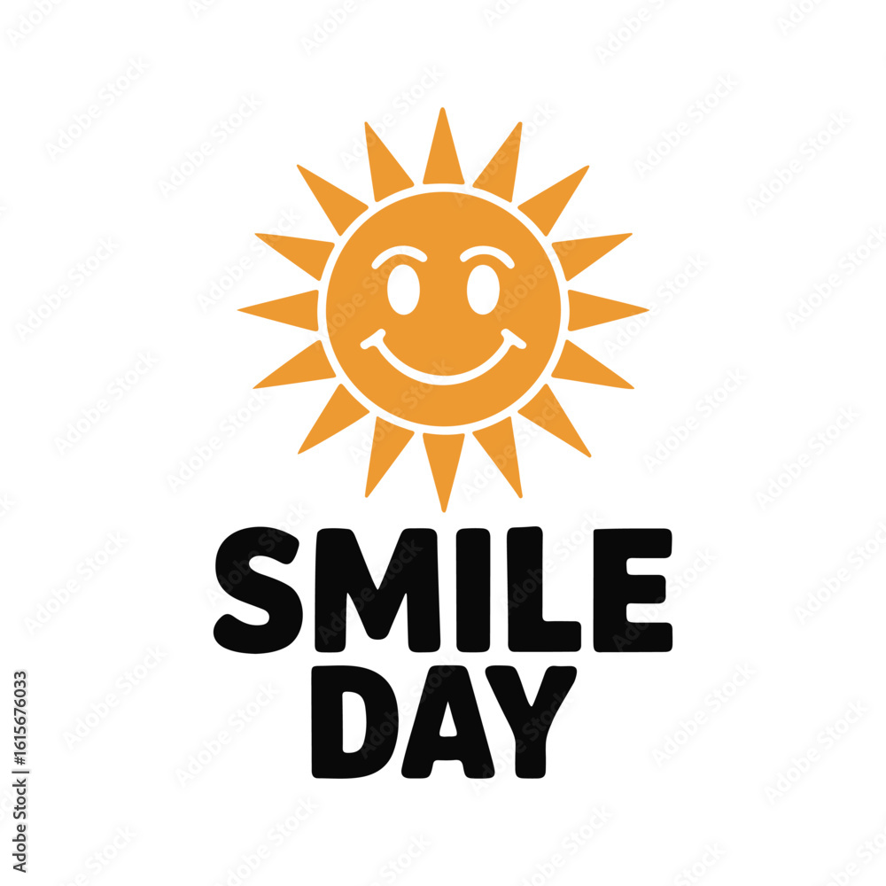Fototapeta premium smile day typography silhouette vector arts and design