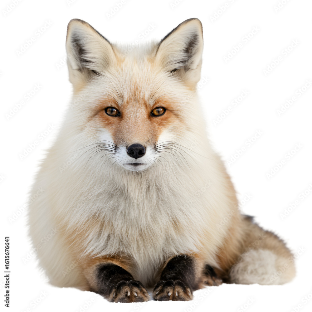 Fototapeta premium Isolated Photo Of A Cute Fox With Golden Fur And Transparent Background