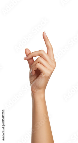 Isolated Photo of Woman's Hand Pointing Up