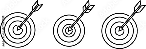 Three targets with arrow vector illustration and achievement