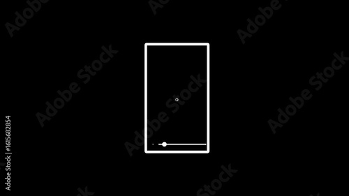 4k smartphone simple animation simple on play icon.