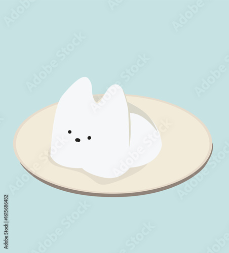 rabbit pudding.Rabbit pudding on plate