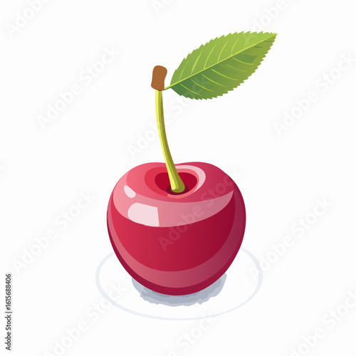 A Vibrant and Luscious Cherry Illustration Showcasing Simplicity and Freshness Appeal