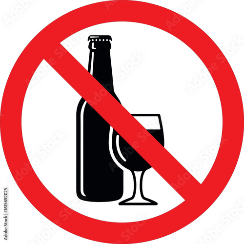 no alcohol sign vector alcoholic drinks prohibited icon liquor and wine ban symbol isolated on white background