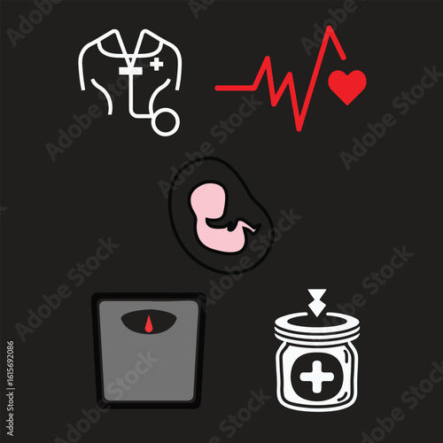 medical equipment icon Vector Style With White Background