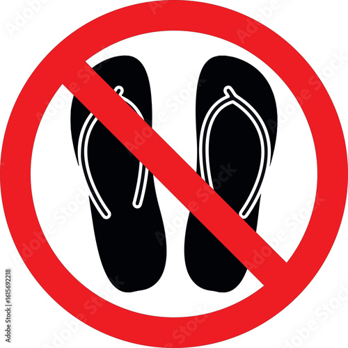 no slippers icon vector footwear prohibited sign shoe restriction symbol isolated on white background