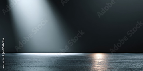 Empty matte black background with soft lighting and grainy surface for modern minimalist presentations