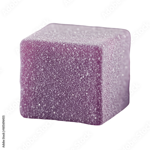 Isolated Purple Sugar Cube Illustration With Glitter On Transparent Background