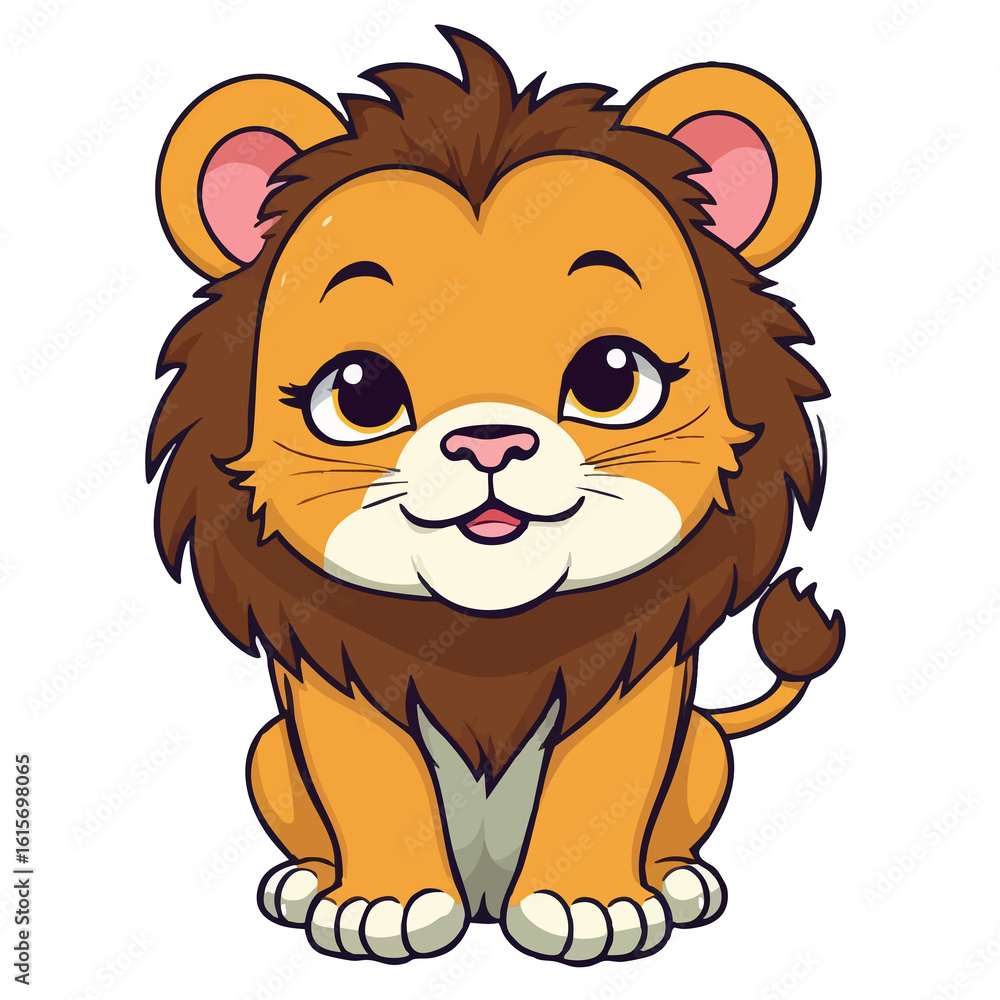 Obraz premium Adorable lion-33.png Illustration
