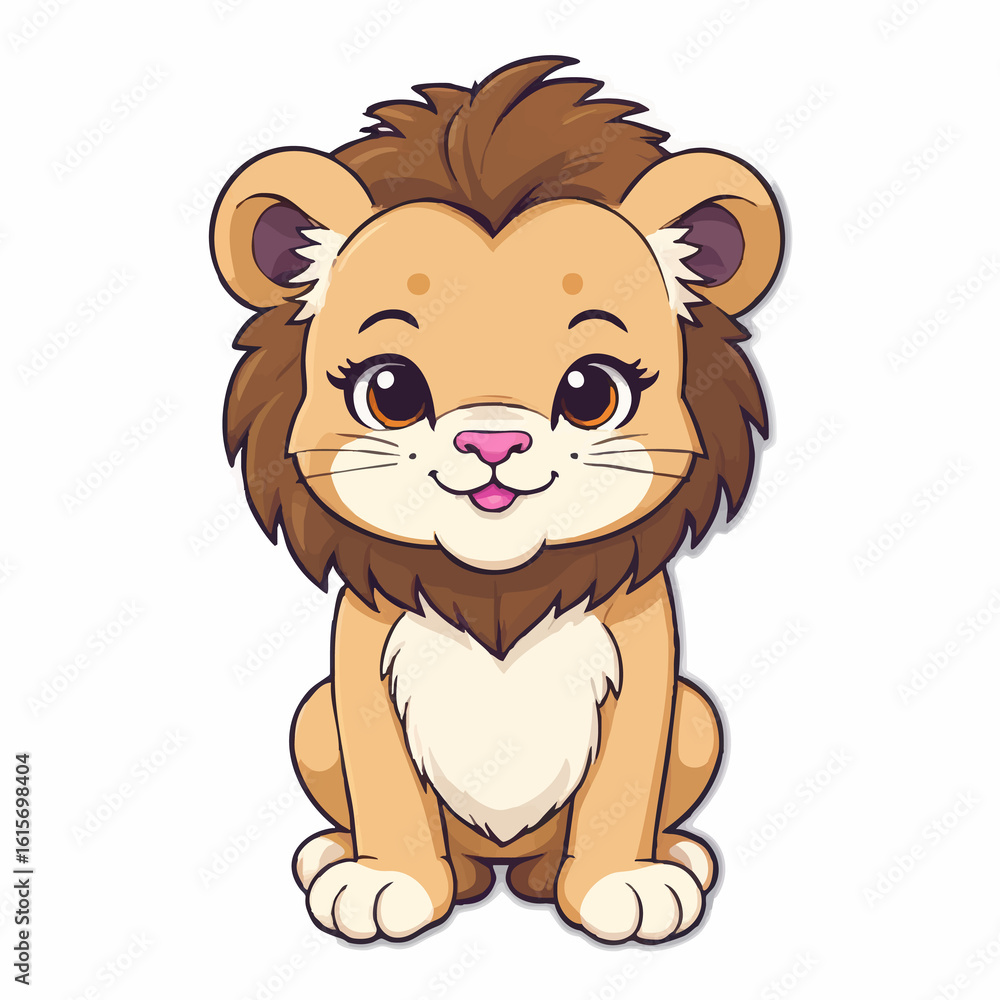 Fototapeta premium Kawaii lion-40.jpg with Sparkling Eyes