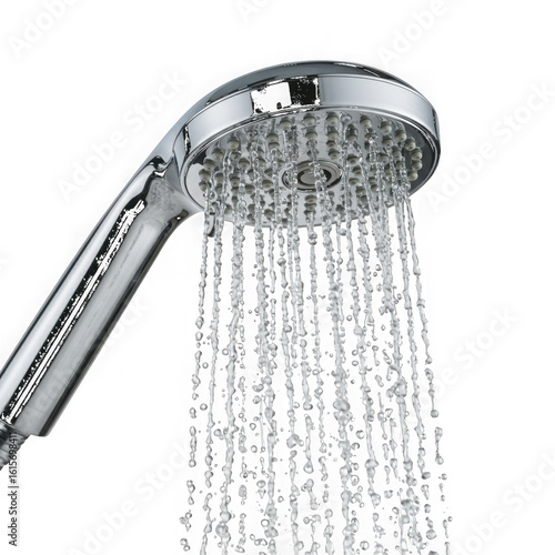 Wallpaper Mural Modern chrome handheld shower head spraying water streams isolated on transparent background Torontodigital.ca