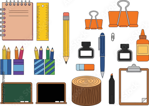 A diverse collection of essential school and office supplies