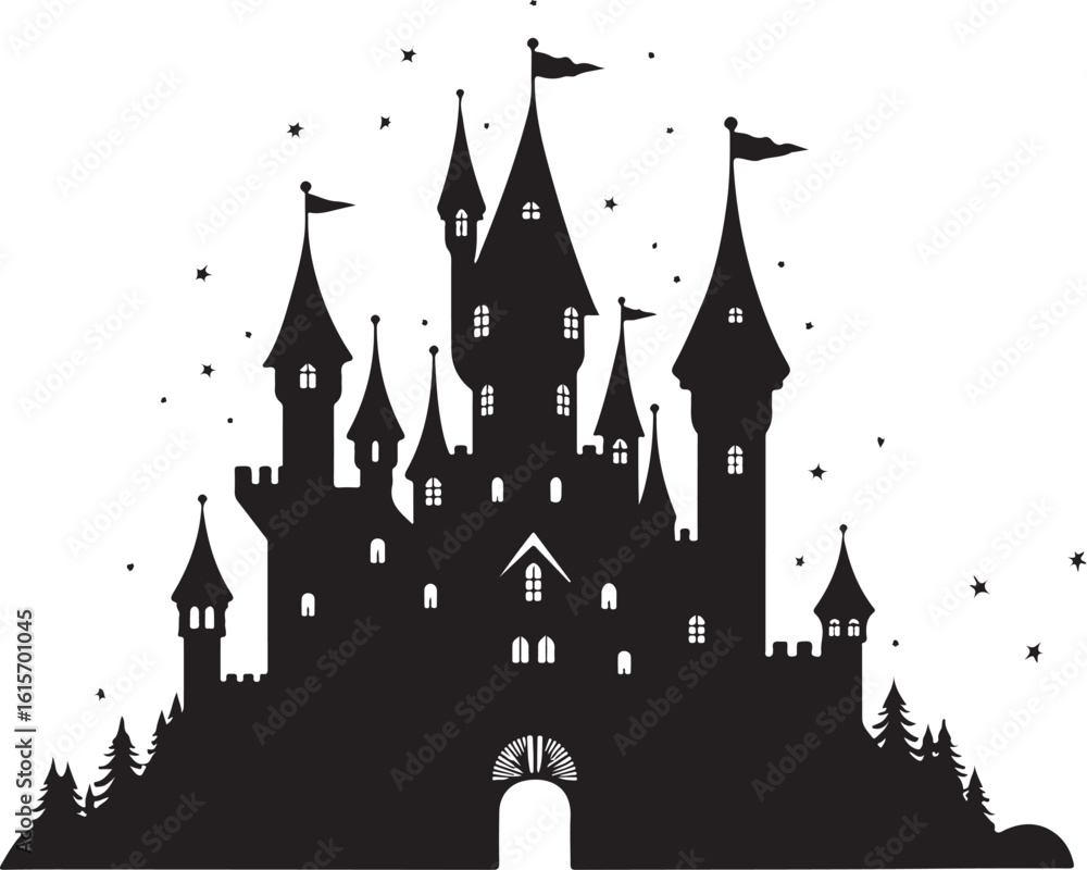 Obraz premium Dreamy Castle Night Scene