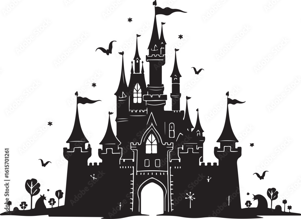 Obraz premium Dreamy Castle Night Scene