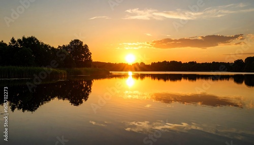 Wallpaper Mural Golden Sunset over Serene Lake Torontodigital.ca