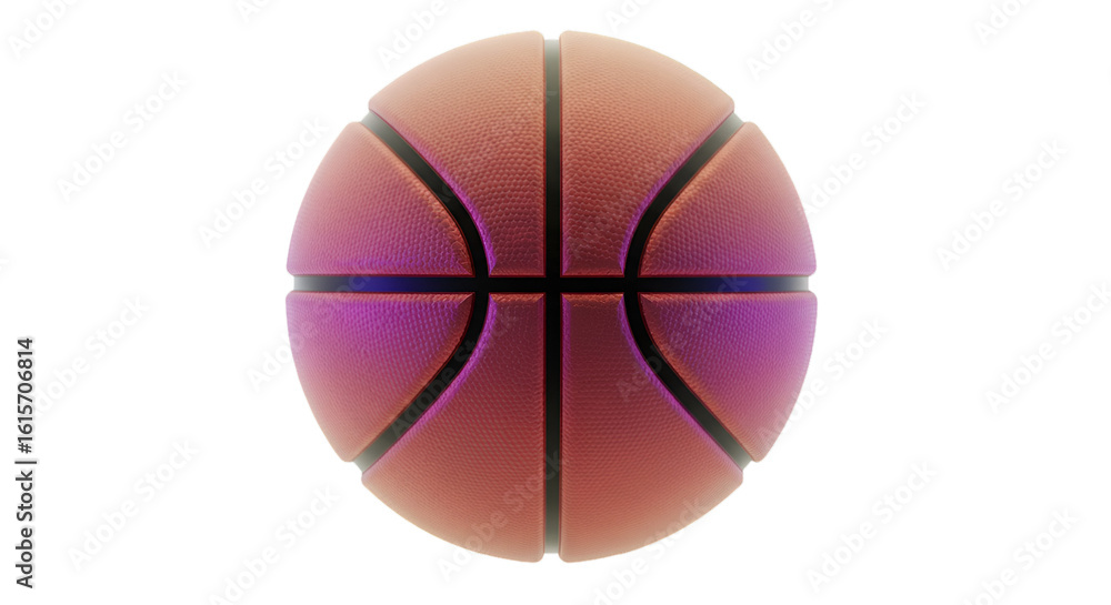 Fototapeta premium Realistic 3D Render of a Basketball with Orange Texture and Black Background
