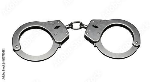 Metal Handcuffs Isolated Illustration Against Transparent Background