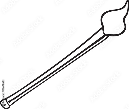 Simple Isolated Paintbrush Illustration With Creamy Bristles On White Background