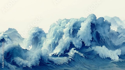 Sea waving draw Chinese style