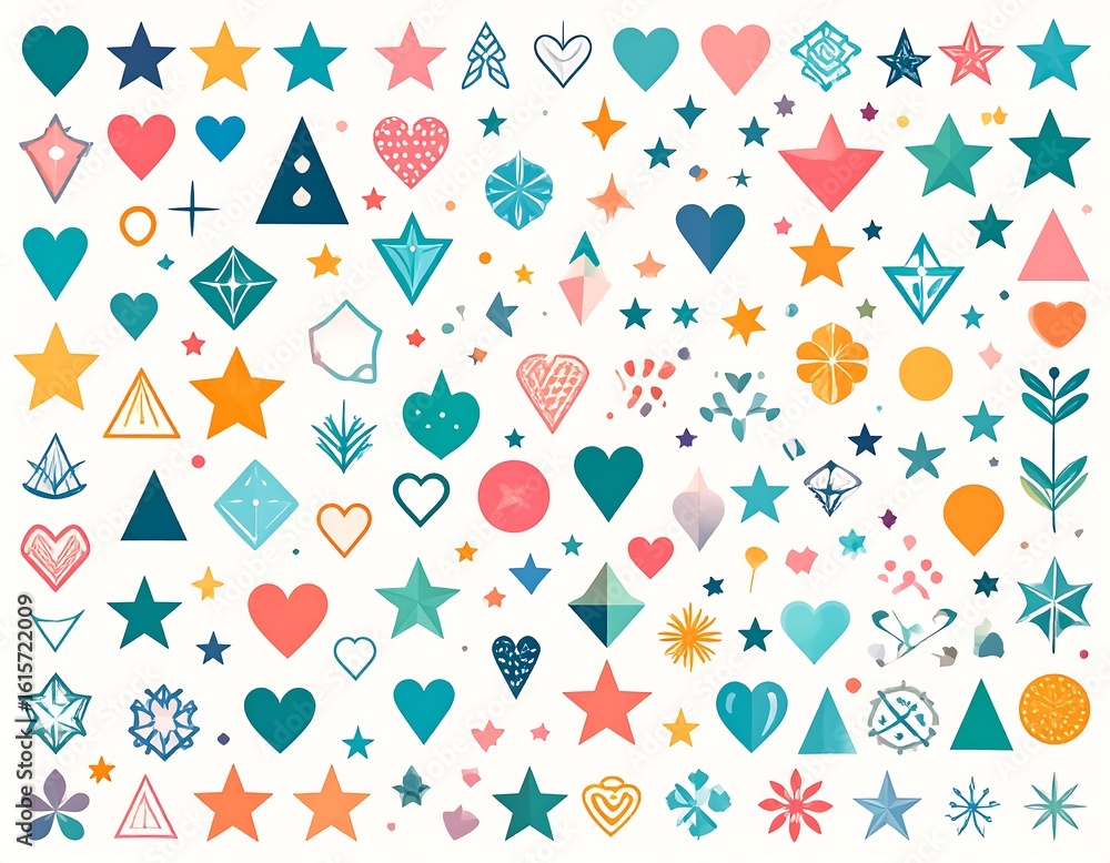 Fototapeta premium Collection of colorful geometric shapes