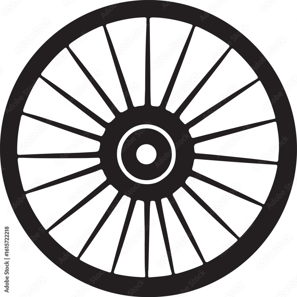 Fototapeta premium WAGON WHEEL SILHOUETTE