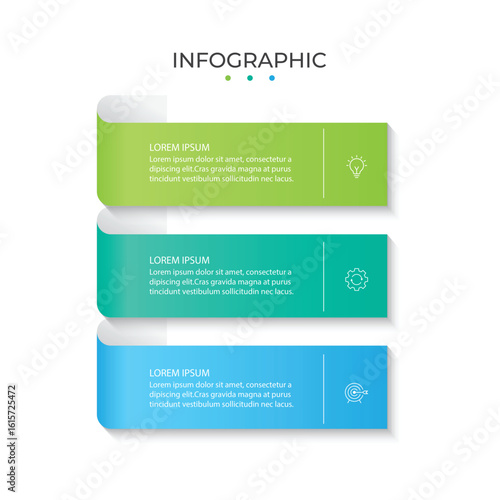 Presentation business infographic template with 3 options. Vector illustration.