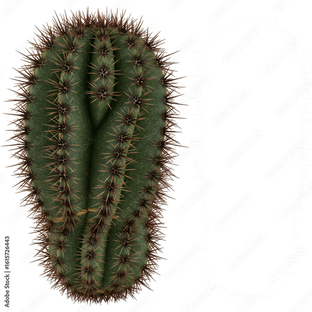 Naklejka premium Realistic Isolated Top View Illustration Of A Green Cactus On Transparent
