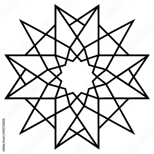 Geometric Arabesque Star Design 