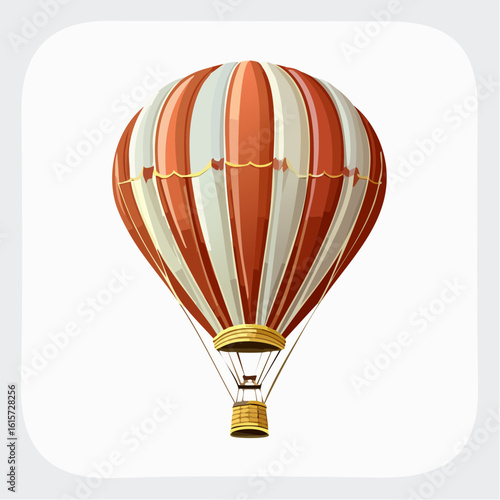 A whimsical journey: Illustrated hot air balloon soaring against a serene backdrop
