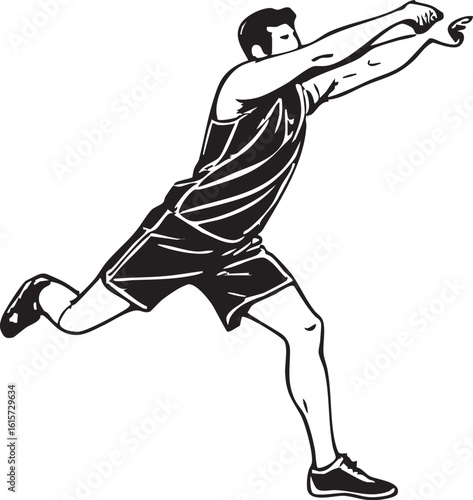 Athletic Man in Action Delivering a Powerful Strike Isolated on White Background