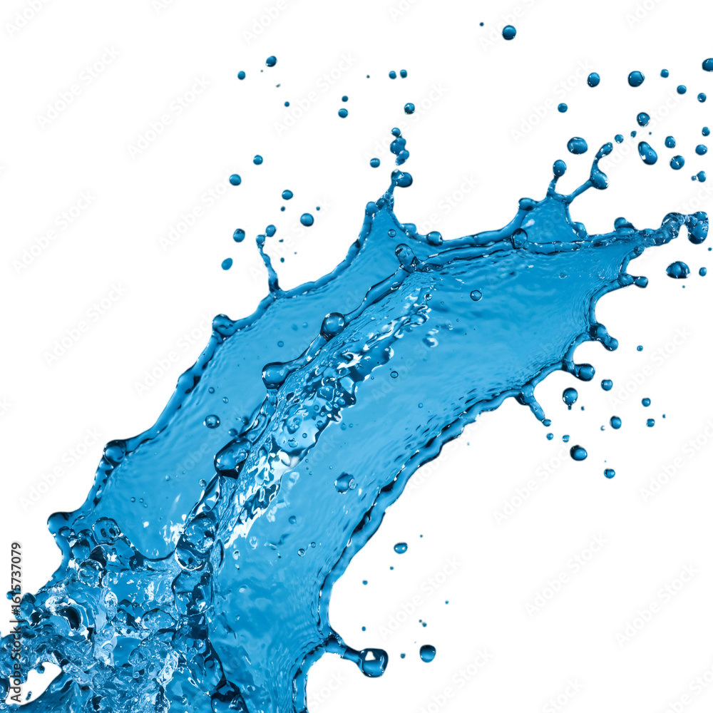 Obraz premium Realistic Illustration of Water Splash with Blue Liquid Isolated on Black