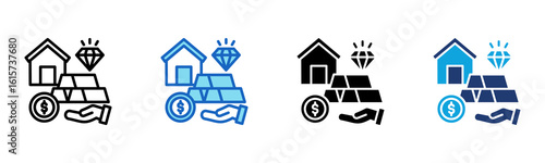 Asset icon Multi Style Vector Illustration